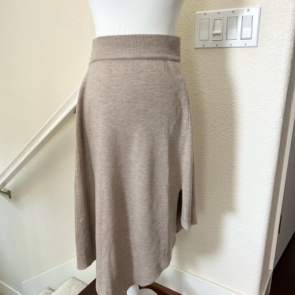 $148 Anthropologie Dolan Blanche Sweater MIDI asymmetrical skirt beige size XS - Picture 6 of 14